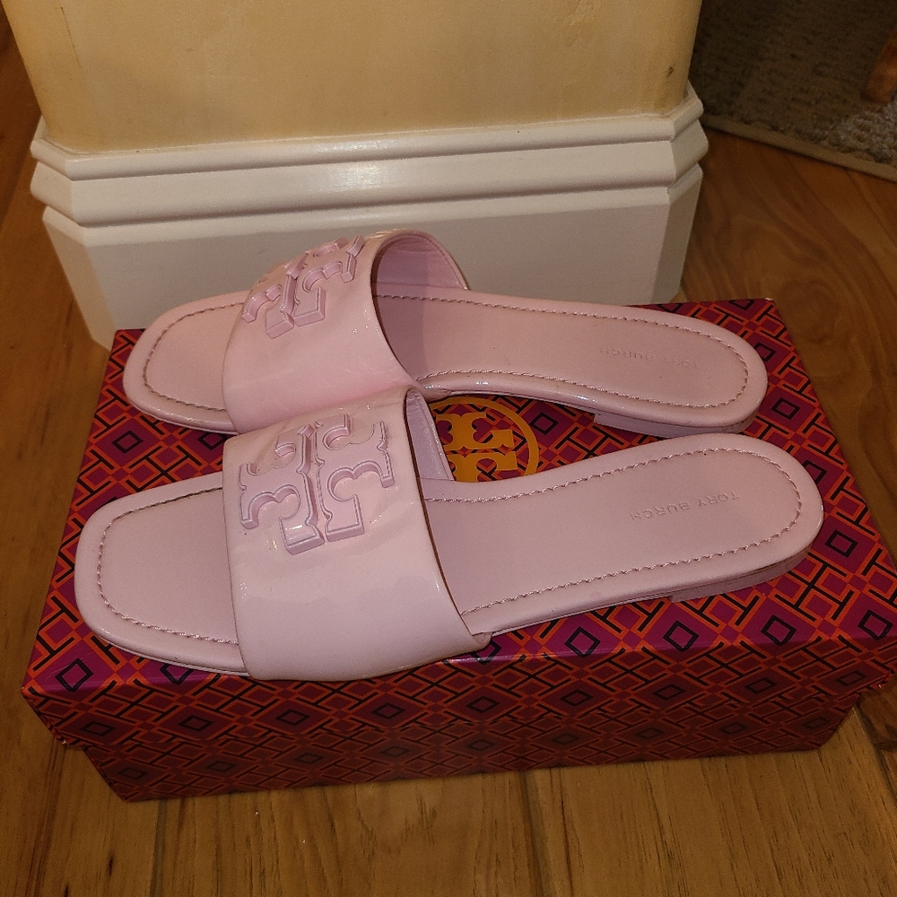 Tory Burch Designer Eleanor Pink Slide Sandals 9.5 - Picture 6 of 9